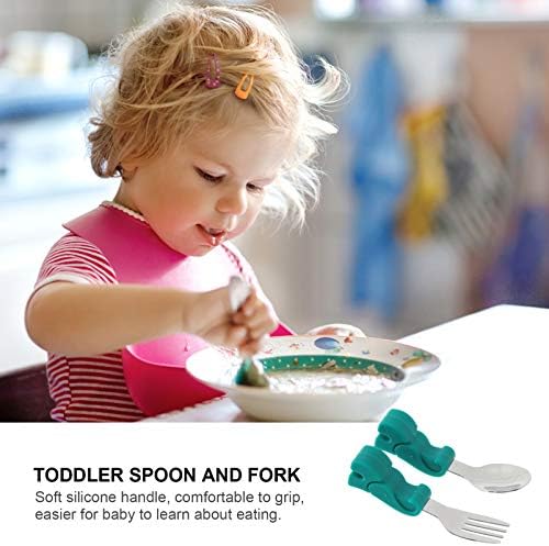 TOYANDONA 1 Set Lookup Baby Spoon and Fork Set