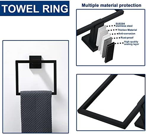 5-Piece Bathroom Hardware Set Matte Black