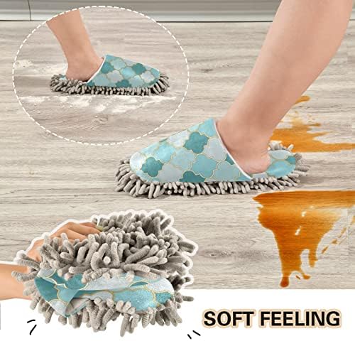 Xigua Microfiber Cleaning Slippers Abstract Moroccan Design