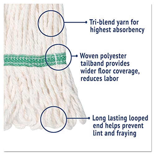 Boardwalk BWK502WHEA Premium 5-inch CottonSynthetic Fiber Wet Mop Head