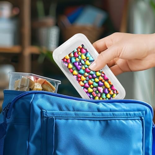Rainbow Heart Pattern Stainless Steel Flatware Set with Travel Case
