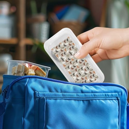 Cute Horse Print Utensils Set with Travel Case 1
