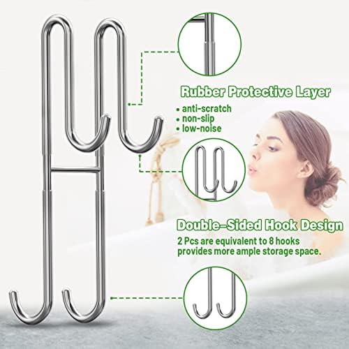 Cerbonny Double-Sided Towel Hooks for Frameless Showers