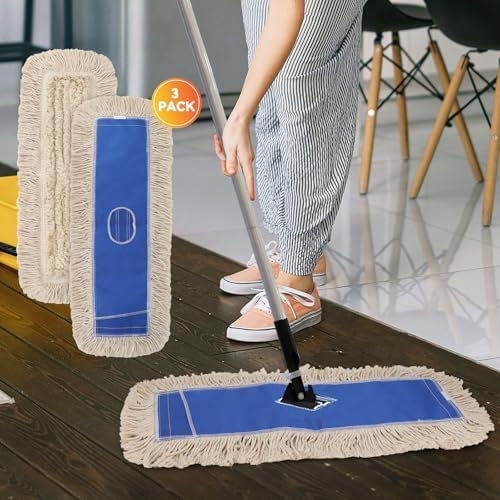 24 inch compact dust mop replacement for commercial use with microfiber fibers