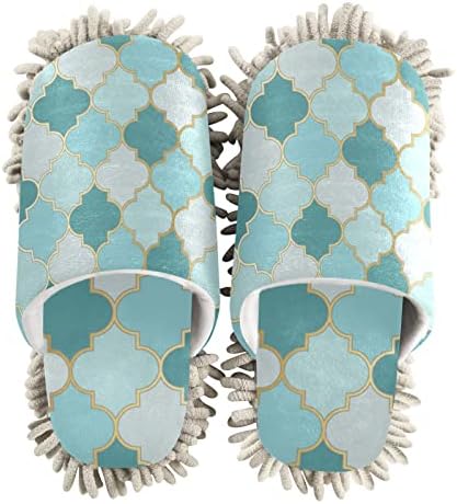 Xigua Microfiber Cleaning Slippers Abstract Moroccan Design