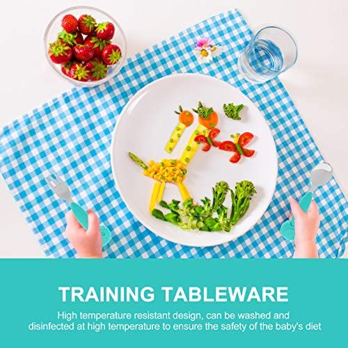 Stainless Steel Fork and Spoon Training Set for Babies