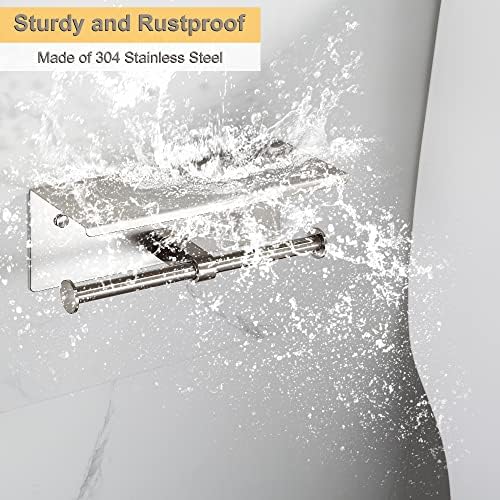 Sturdy 304SS STopleft Holder Double Head Space Saver Brushed Nickel Rust-Free