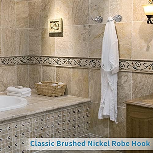 FILTA Brushed Nickel Towel Robe Hooks - Wall-Mounted