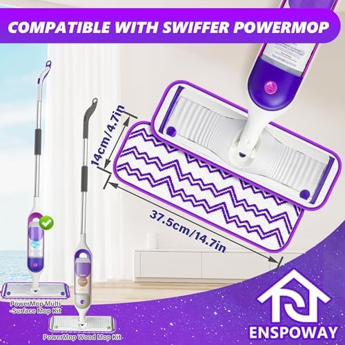 Set of 20 Reusable Power Mop Pads Washable Swiffer Mop Compatible Microfiber Design