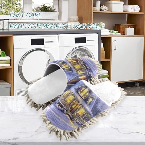 Cozy Christmas Mop Slippers for Easy Home Cleaning