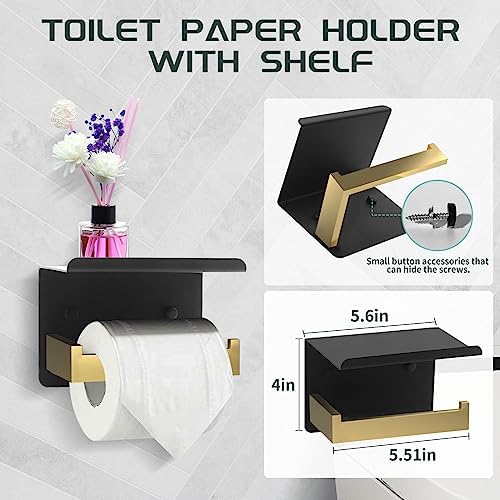 7-Piece Black Gold Bathroom Initiatives Set