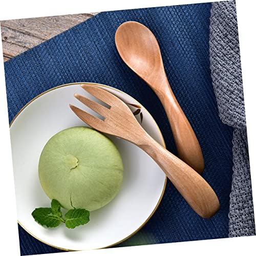 1 Set HAPINARY Wooden Spoon Fork Utensils Yellow