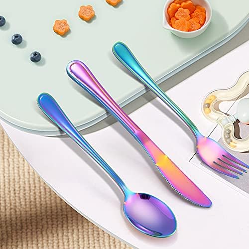 Rainbow Kids Silverware Set Stainless Steel Flatware Set for 3