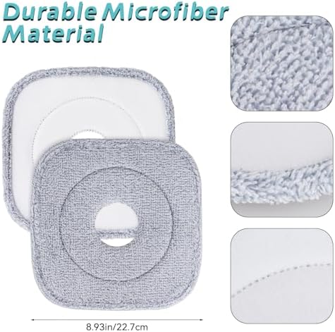 Square Mop Pads Replacement for True Tidy SPIN 800 M16 Spin Mop