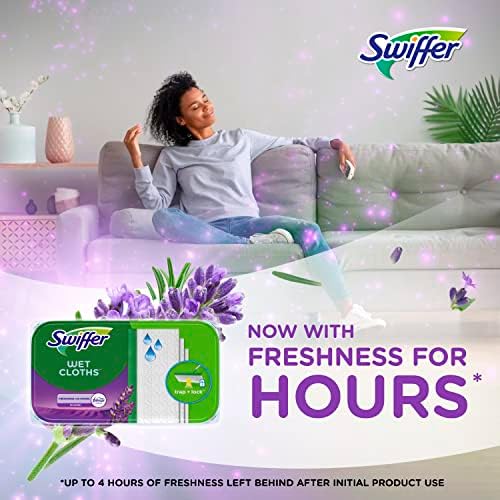 Swiffer Sweeper Wet Mopping Cloth Multiple Surfaces Reusable Lavender Scent