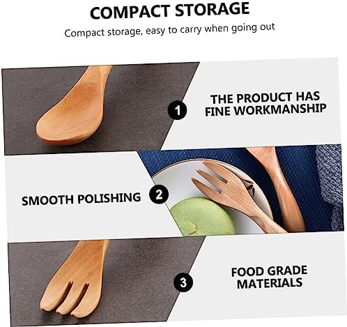 Perfect for Kids Adorable Wooden Flatware Set for Solid Feeding