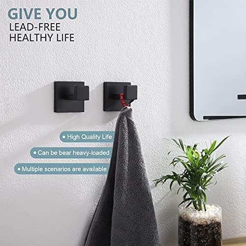 KOKOSIRI Wall-Mounted Bath Towel Hook Robe Coat Organizer Matte Black