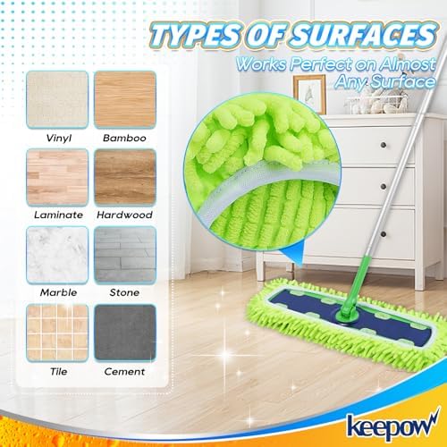 KEEPOW Reusable XL Mop Pads for Swiffer Sweeper