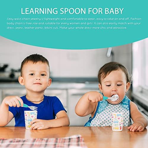 Stainless Steel Fork and Spoon Training Set for Babies