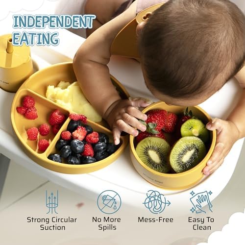 BOUNCY BABY Silicone Feeding Set 8 PCS Yellow