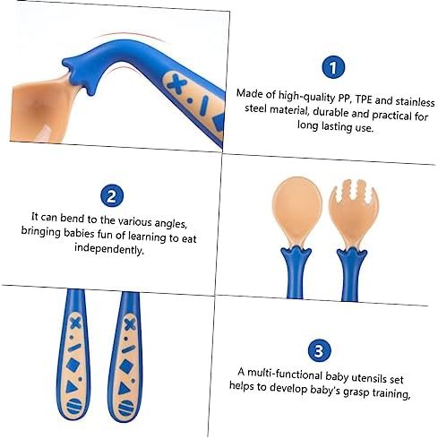 AOKWAWALIY Baby Fork and Spoon Set For Kids
