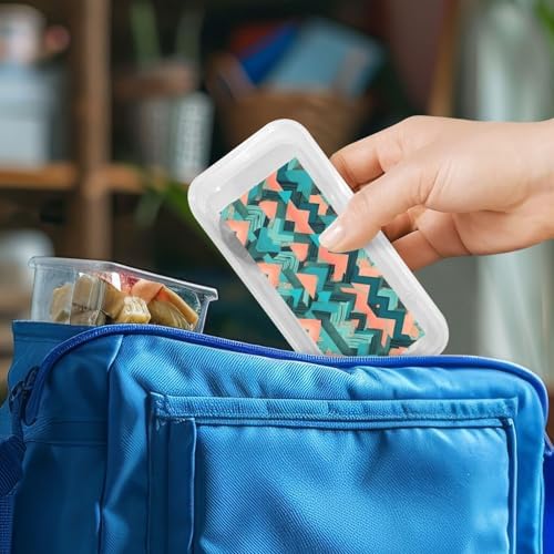 Coral and Teal Arrows Print Cutlery Set with Travel Case