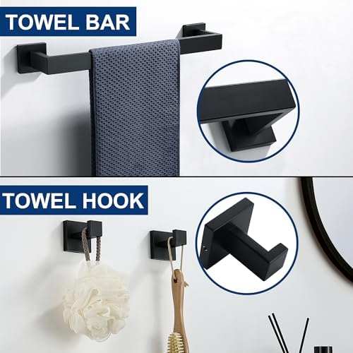 5-Piece Bathroom Hardware Set Matte Black