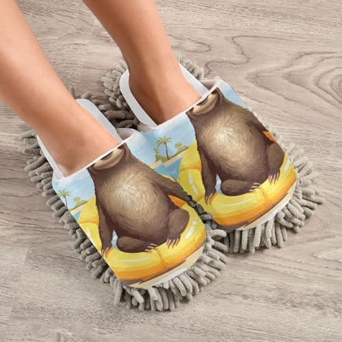 White Sloth Mop Slippers - Affordable Comfortable for Daily Use