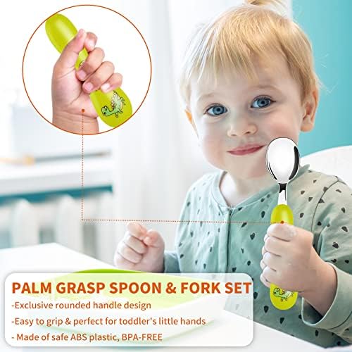 Lehoo Castle Safe Dinosaur Toddler Flatware Set with 6PCS