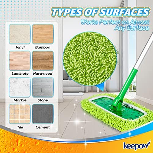 KEEPOW Reusable Microfiber Mop Pads 22 Pack