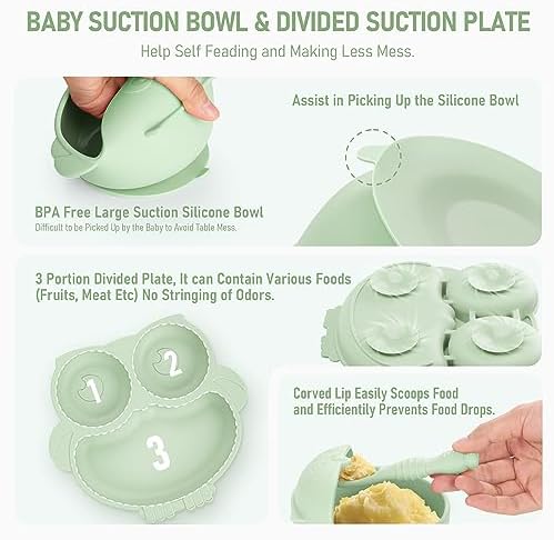 Bnditeu Baby Weaning Set 10 Pcs with Adjustable Bib 1