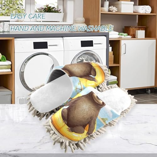 White Sloth Mop Slippers - Affordable Comfortable for Daily Use