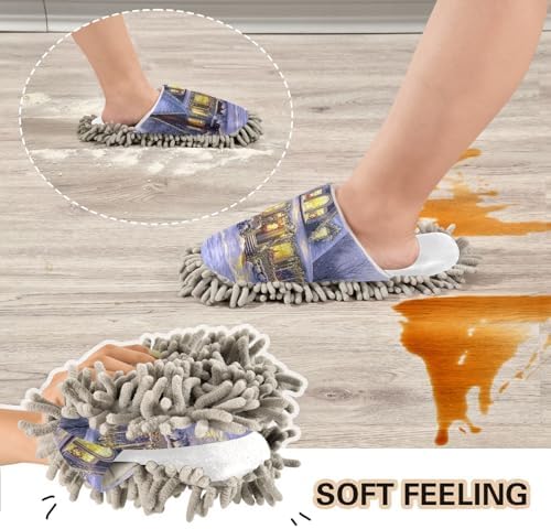 Cozy Christmas Mop Slippers for Easy Home Cleaning