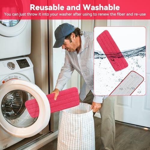 165 Inch Flat Mop Refills - 10 Pack Reusable Microfiber Mop Pads
