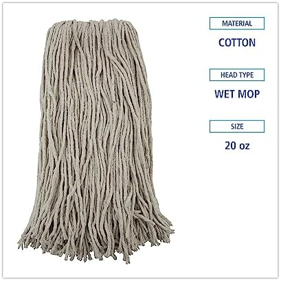 12-Pack Boardwalk Cut-End Cotton Wet Mop Heads White