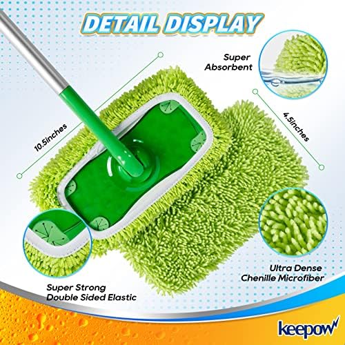 KEEPOW Dry Wet Mopping Cloths for Swiffer Set of 9
