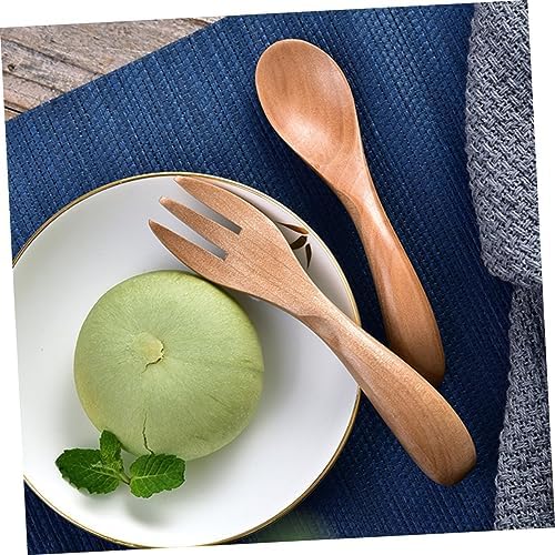 Perfect for Kids Adorable Wooden Flatware Set for Solid Feeding
