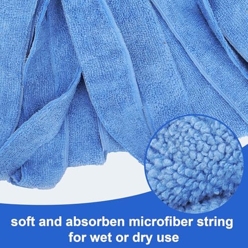 Powerful Efficient Blue Microfiber Mop Cloth Head Replacement