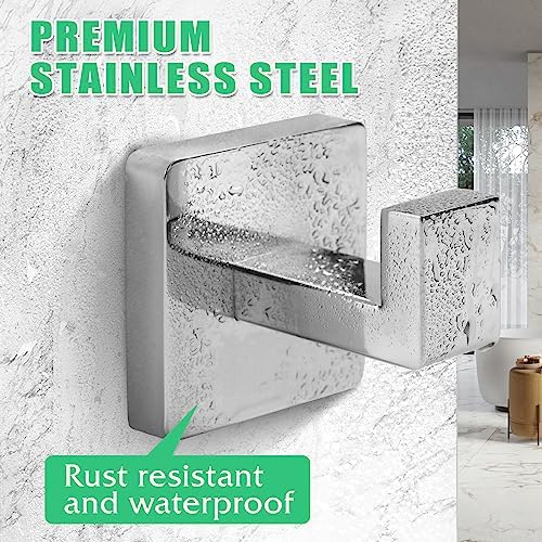 Fenas Stainless Steel Heavy Duty Bathroom towel coat hook Chrome Polished - 2 pack