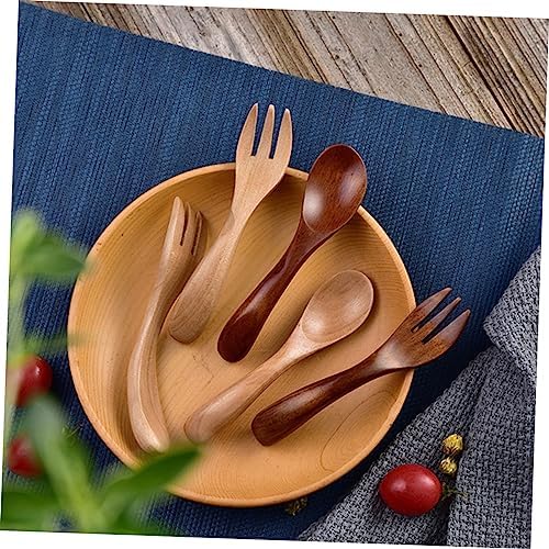 Perfect for Kids Adorable Wooden Flatware Set for Solid Feeding