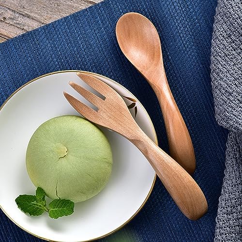 Wooden Boys Girls Fork Spoon Set for Children