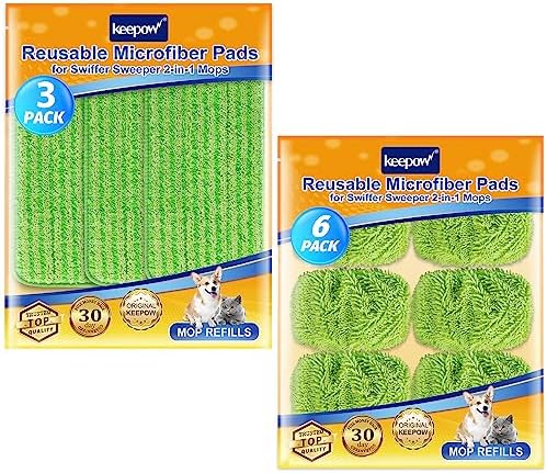 KEEPOW Dry Wet Mopping Cloths for Swiffer Set of 9