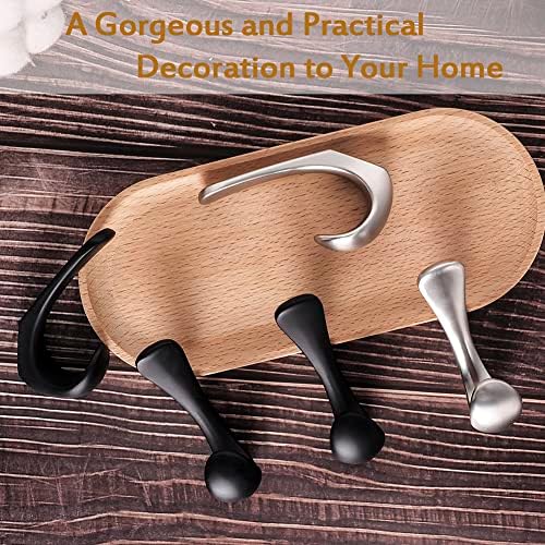 2-Pack Wall-Mounted Towel Hook Brushed Nickel Heavy Duty Bathroom Kitchen Use
